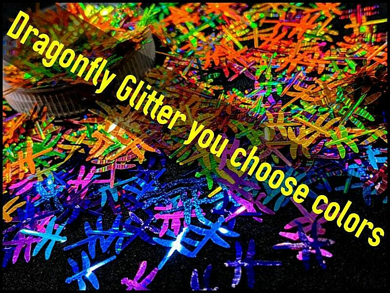 DRAGONFLY SHAPE GLITTER~you choose~Nail•Acrylic•Gel•Body Art•Face•Festival