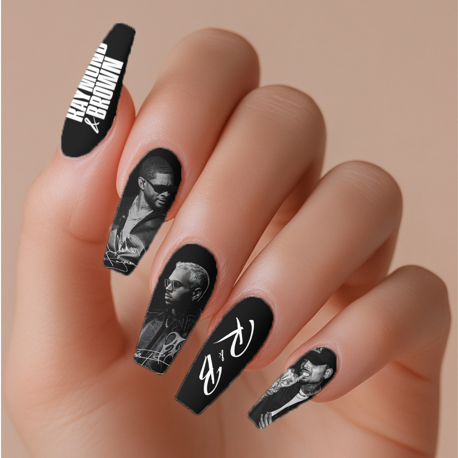 Raymond & Brown Tour Water Transfer Nail Decals Breezy Usher Nail Art