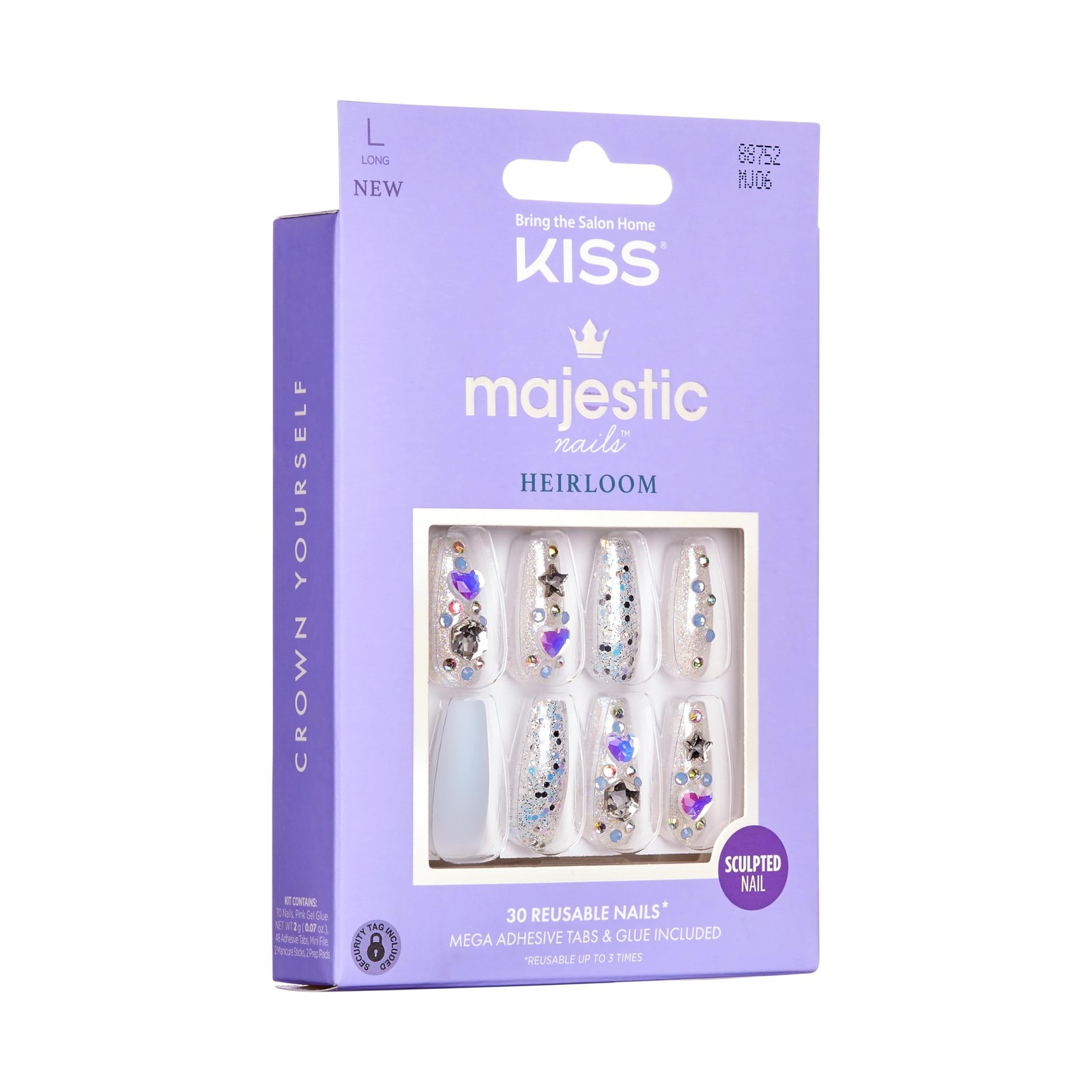 Majestic Nails High-End Sculpted Manicure – Your Grace, Rewearable, Salon Qua…
