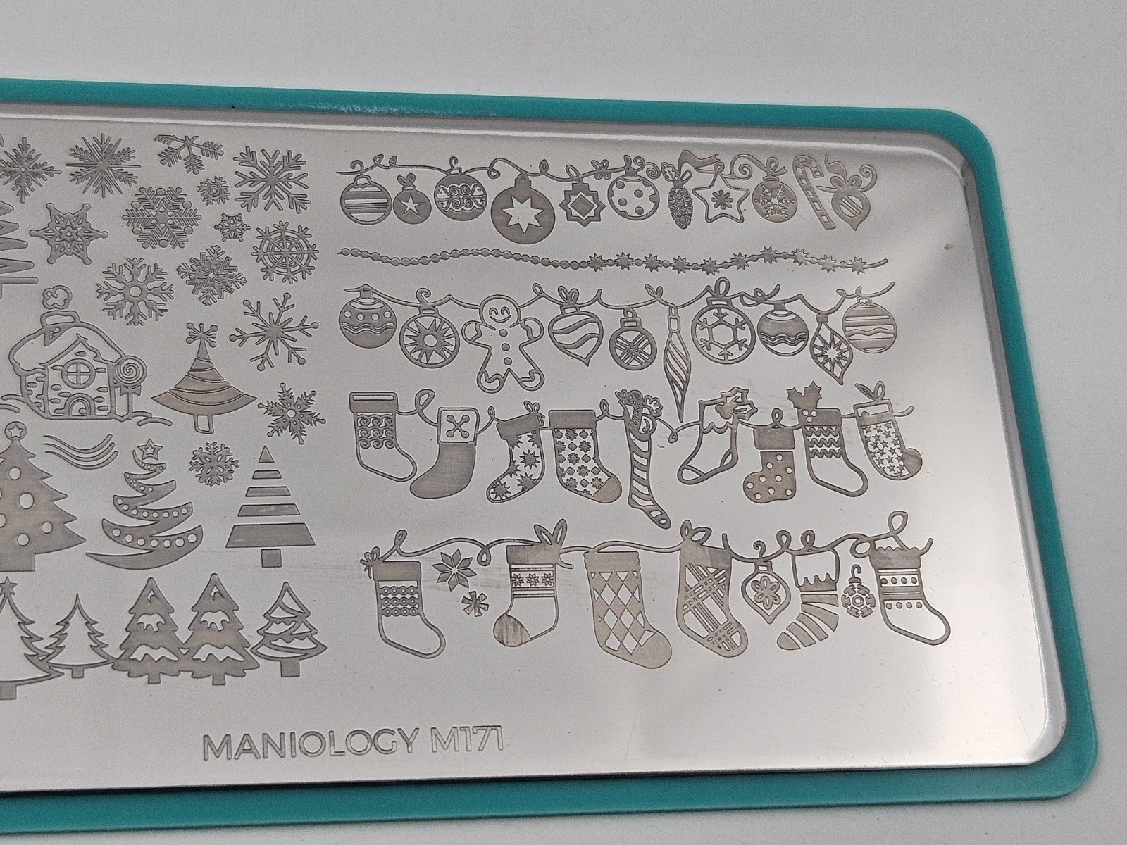 Maniology M171 Christmas Tree Stocking Gingerbread Party Nail Stamping Plates