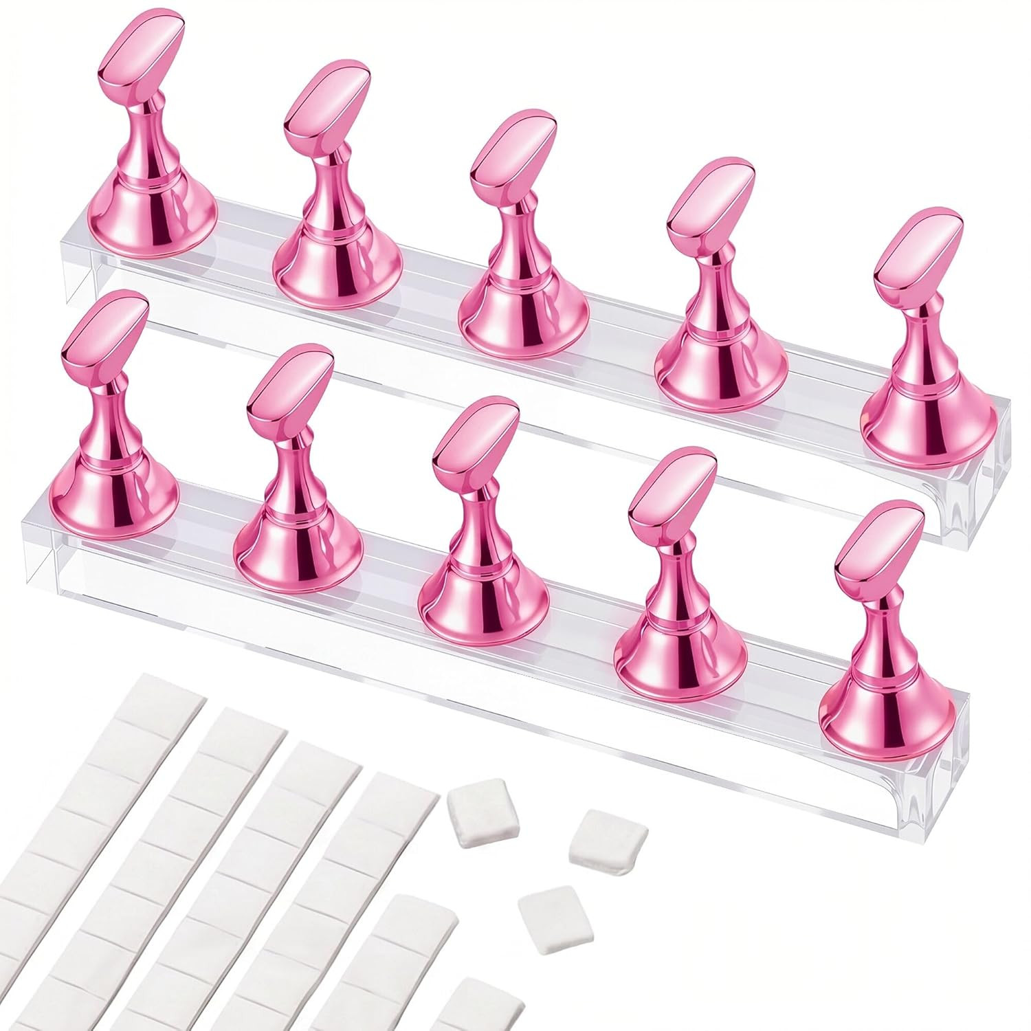 Nail Stands Acrylic Nail Art,Press on Nail Stand Magnetic Nail Tips Practice Hol