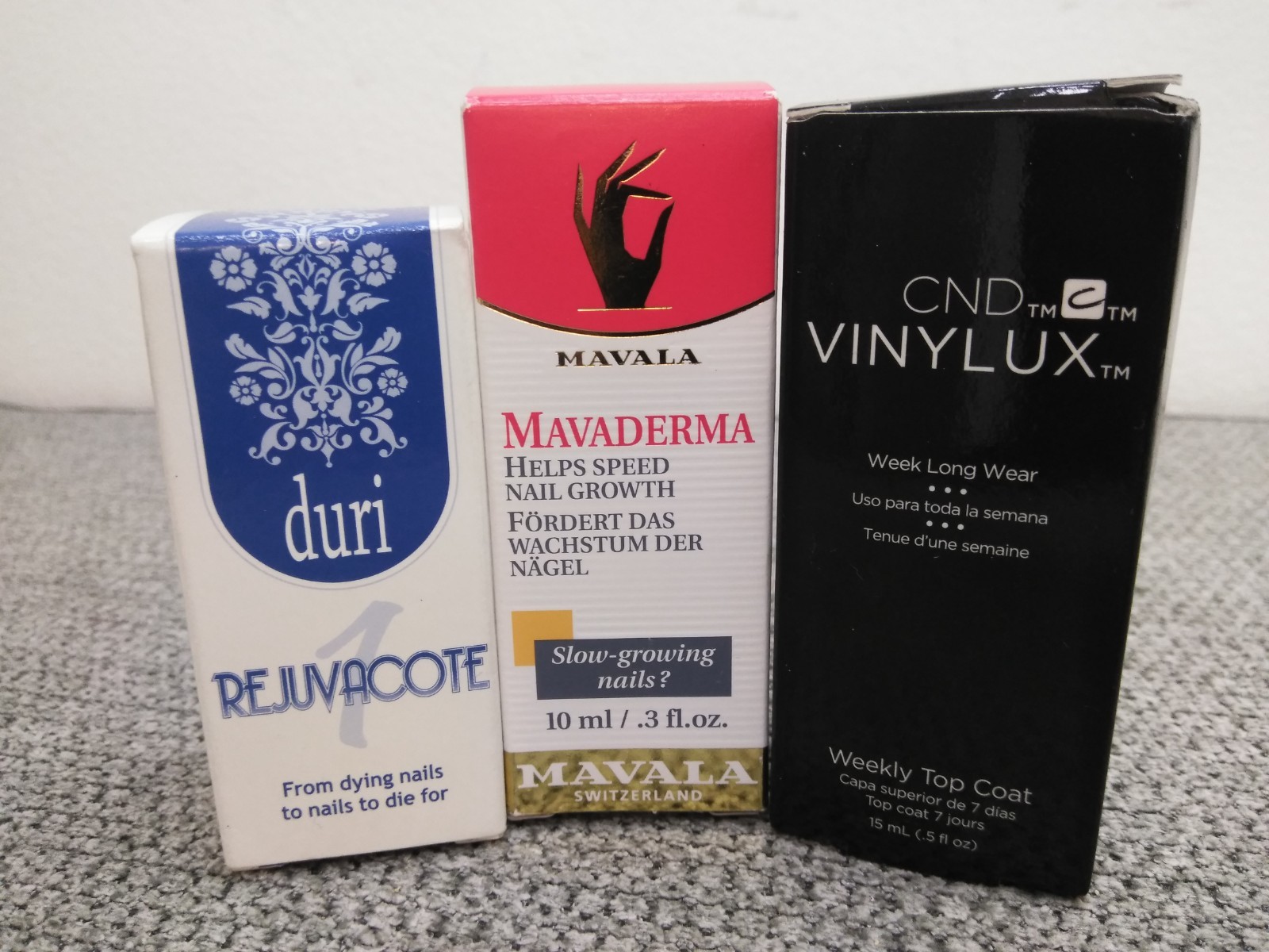 MAVALA SWITZERLAND MAVADERMA, CND VINYLUX TOP COAT, DURI REJUVACOTE (BUNDLE READ