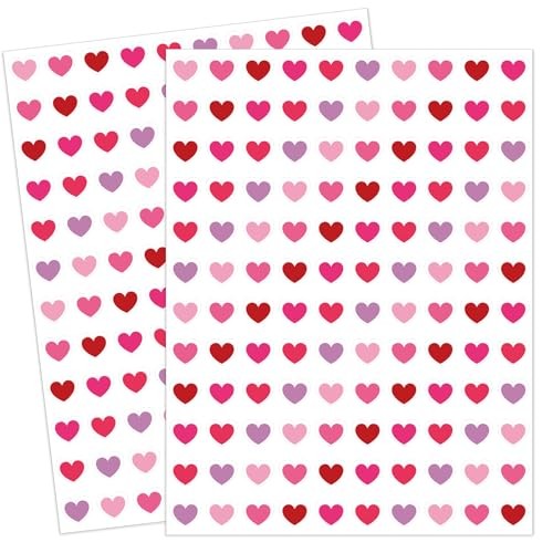 2400Pcs Valentine’s Day Mini Love Heart Sticker Red Pink Red Pink Hearts