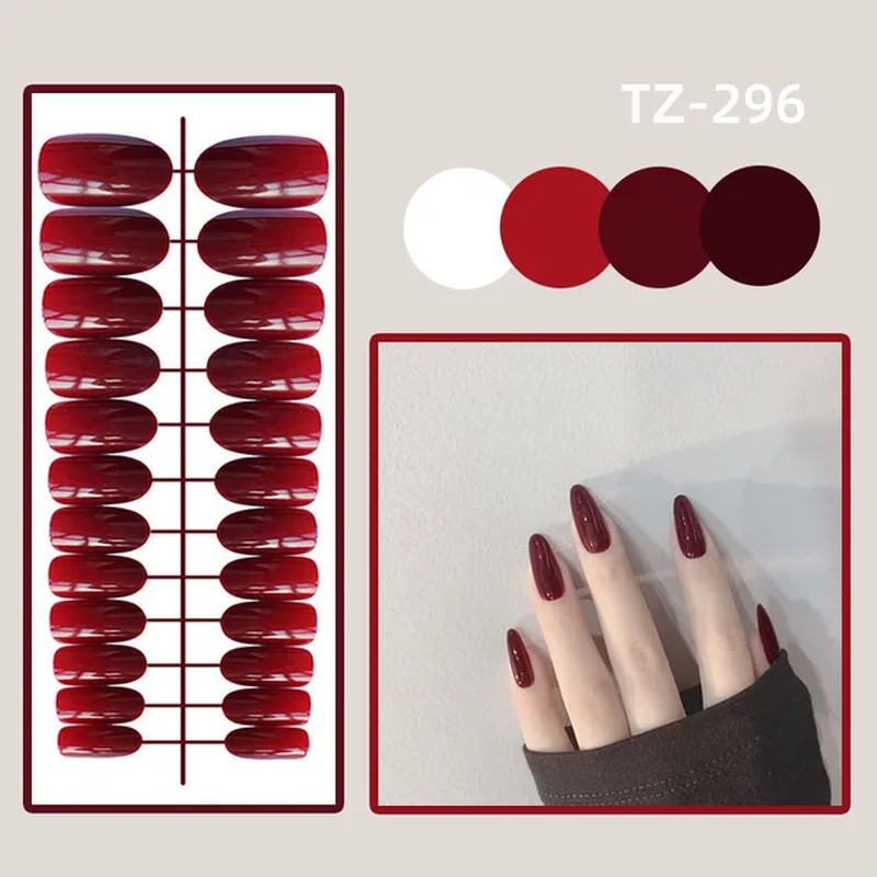 24Pcs Gradient Acrylic Fake Nails Art Long Ballet Wearing Nails Fake Press on Na