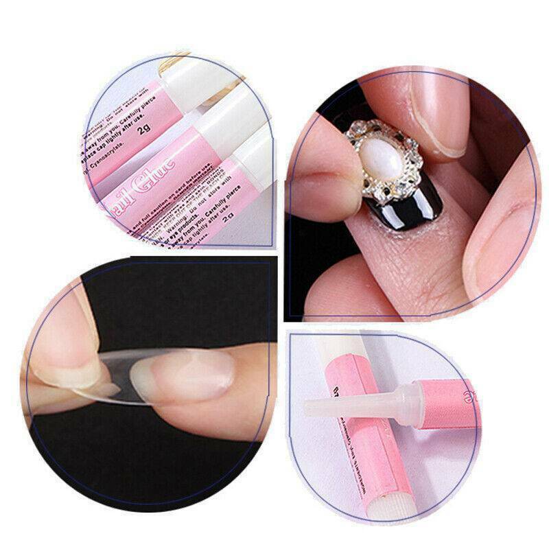 10 PCS Nail Tip Glue Super Bond For Acrylic Nails Strong Adhesive Manicure Tools