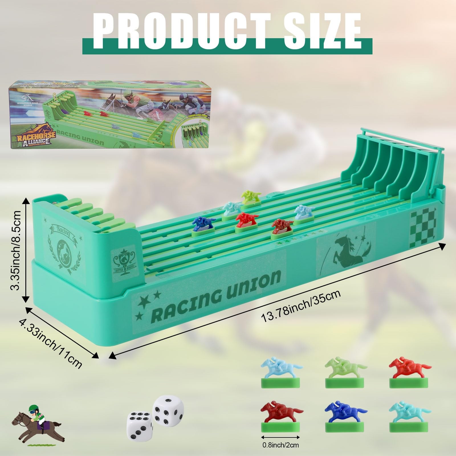 Qiuruoo Horse Race Board Game, Electronic 13.78 X 4.33 X 3.35 Inches, Green