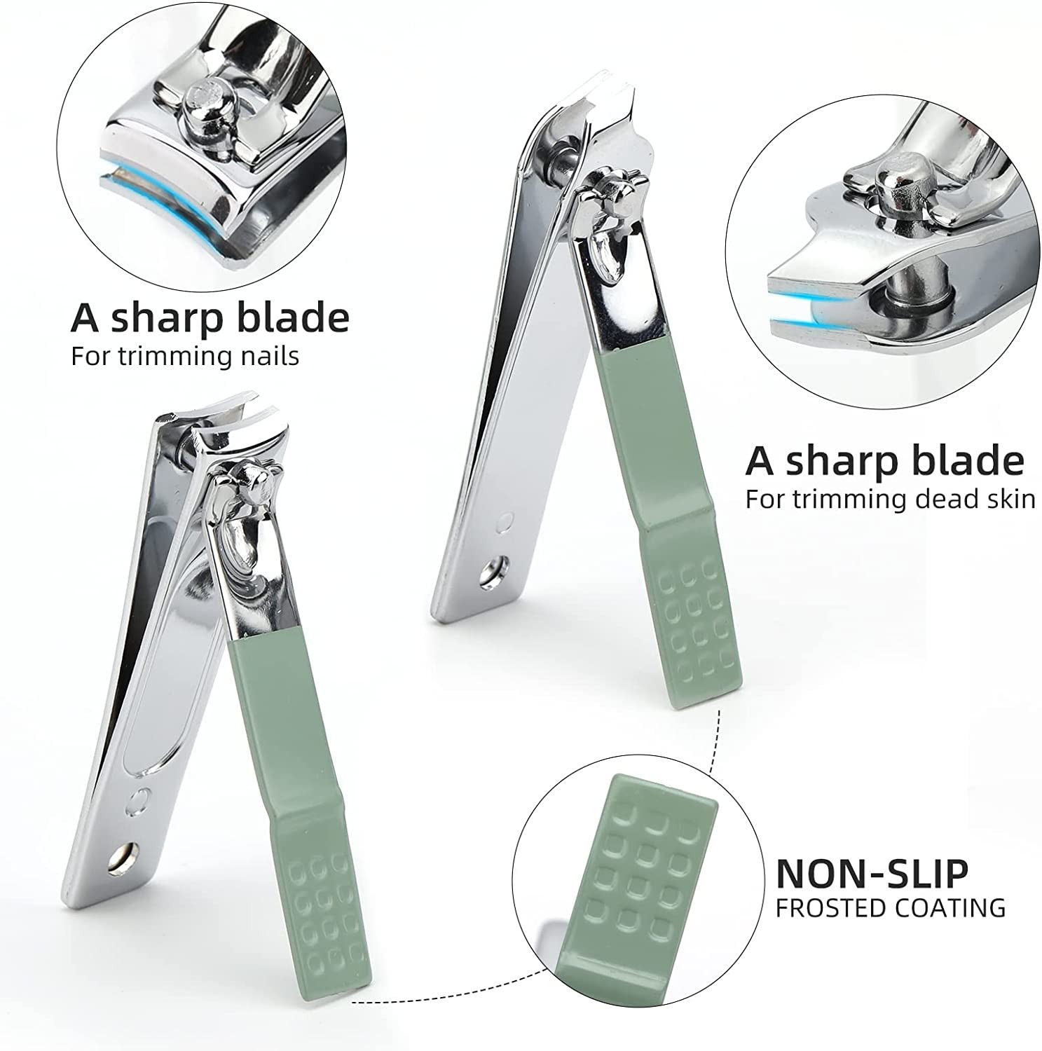 12-Piece Nail Care Kit, Mint Green Leather Travel Case,Manicure Set Personal Car