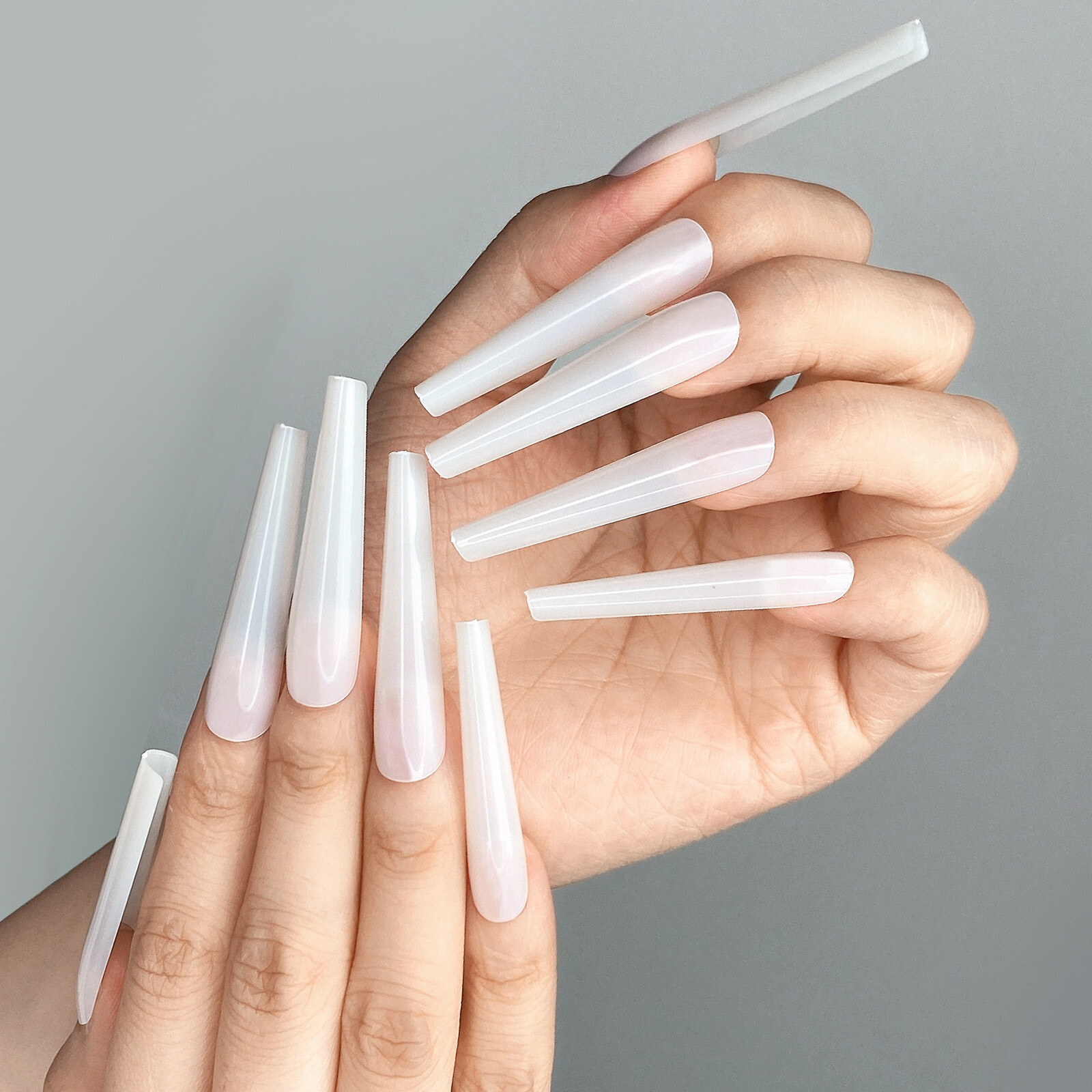 504Pcs Extra Long False Nail Tips Ballerina Full Cover C Curve Shape Fake Nails