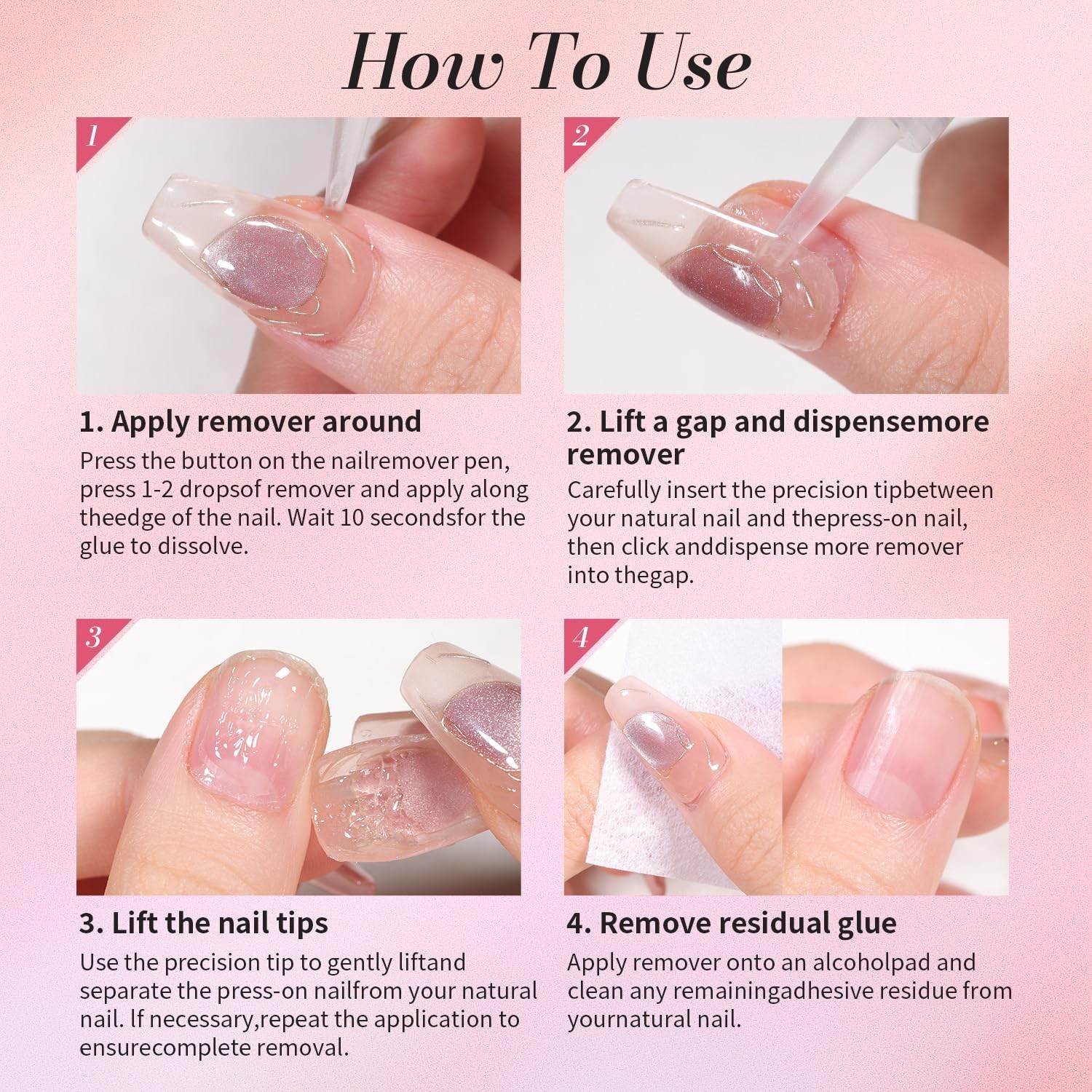 New 3 IN 1 Nail Glue Remover Pen, Nail Glue Remover For Press On Nails, Click…
