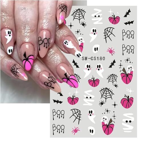 Holiday Nail Stickers, Halloween & Thanksgiving Day Fall Nail Decals 3D CS166