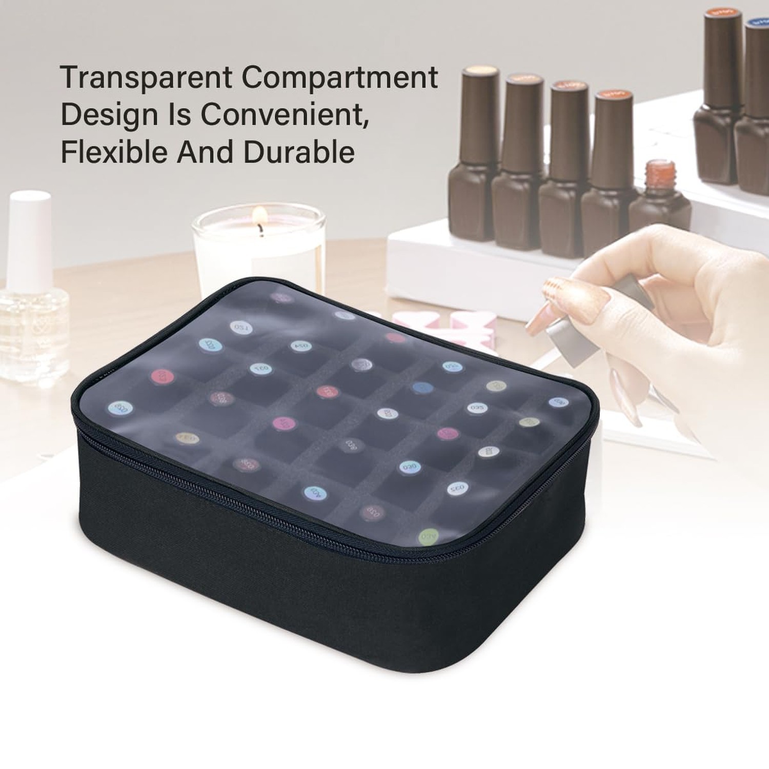 Small Clear Nail Polish Organizer Holds 30 bottles(15ml-0.5fl.oz) Nail Polish…