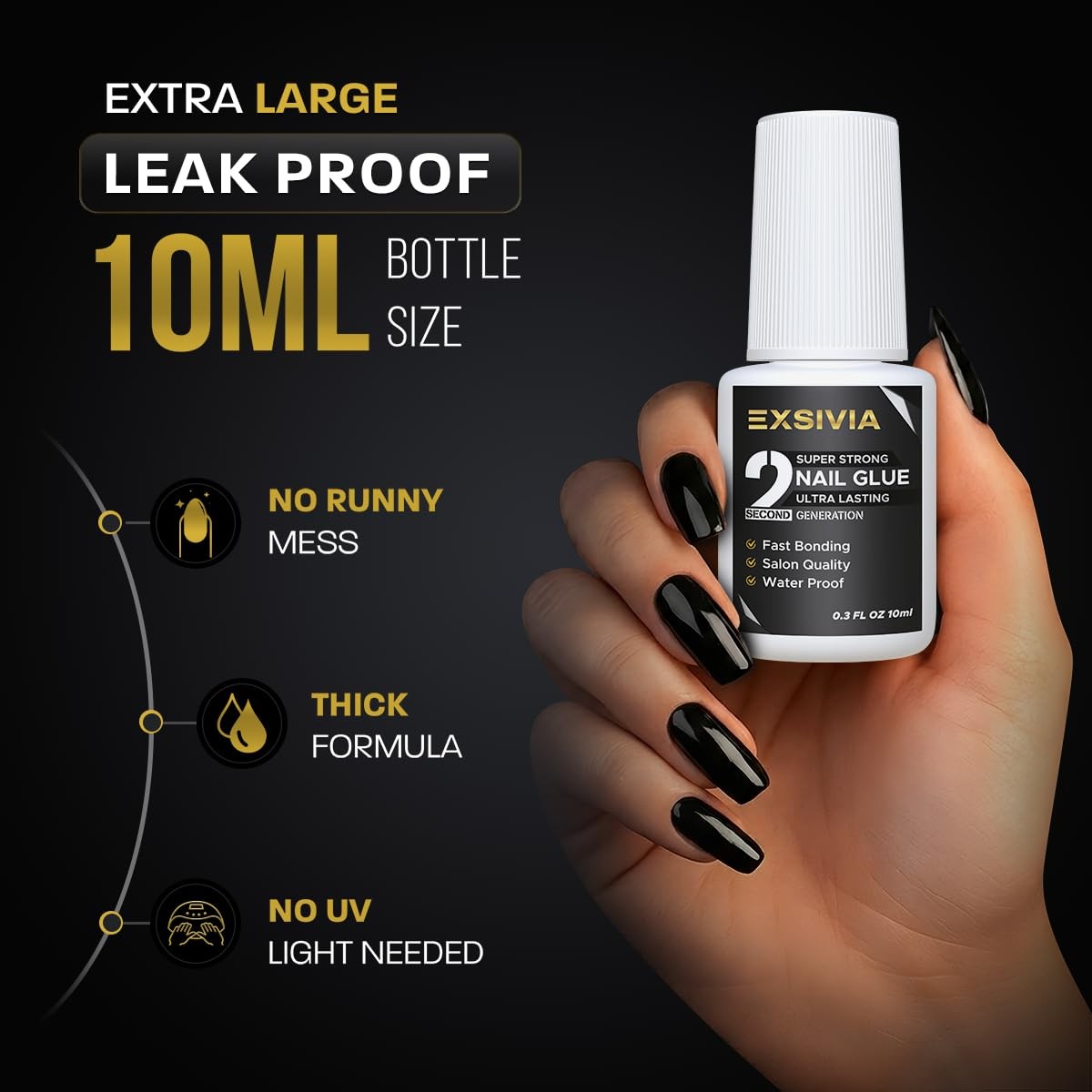 Super Strong Nail Glue for Press On Nails, Acrylic Nails & Nail Tips 10ml,Ext…