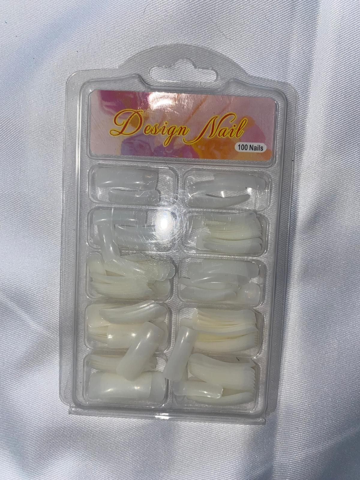 100pcs Professional False Nail Tips – White/Natural French Acrylic Art Set