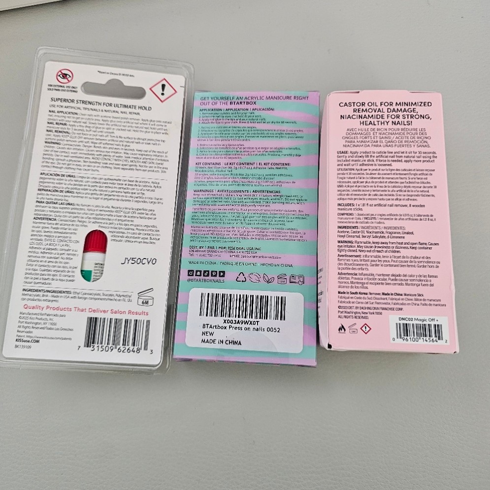 Press-On Nail Kit Bundle – New/Sealed (Nail Glue, Press-Ons, Remover)
