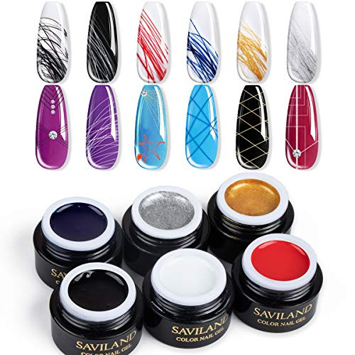 6 Colors Spider Gel, New Upgraded Matrix Gel with Gel Paint Design Nail Set-2