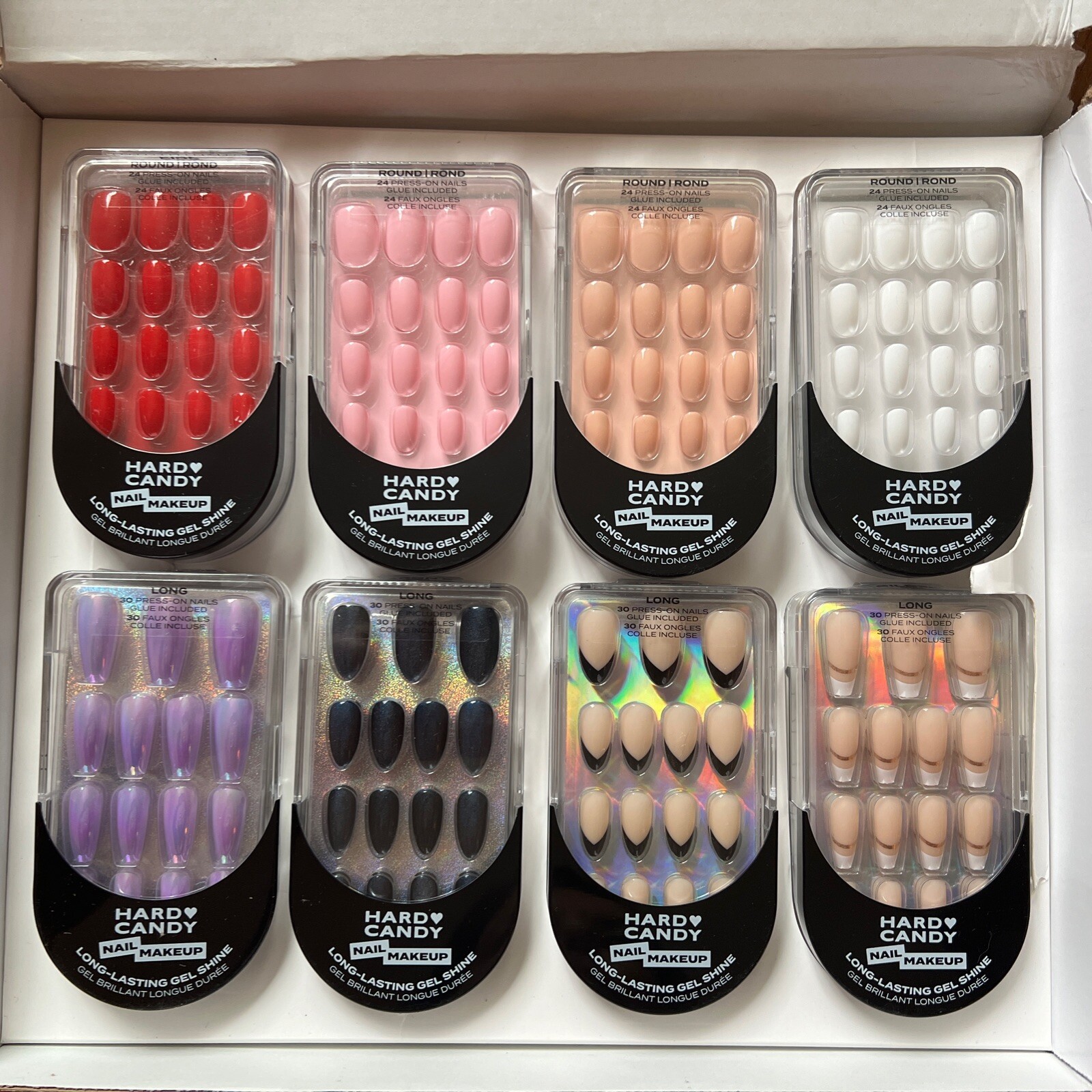 Hard Candy Nail Makeup Press-On Nails Set of 8 Assorted Styles NIB