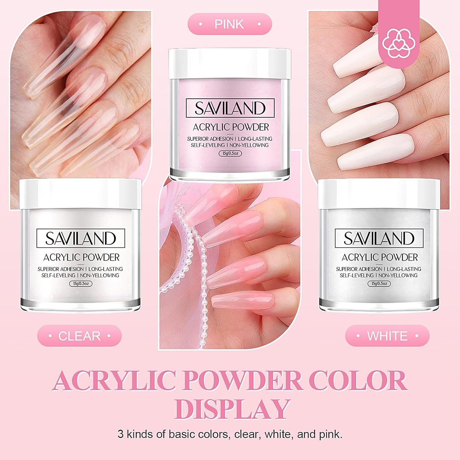 Glossy Finish Acrylic Nail Kit for Beginners: 50ml Liquid & Full Tools Included
