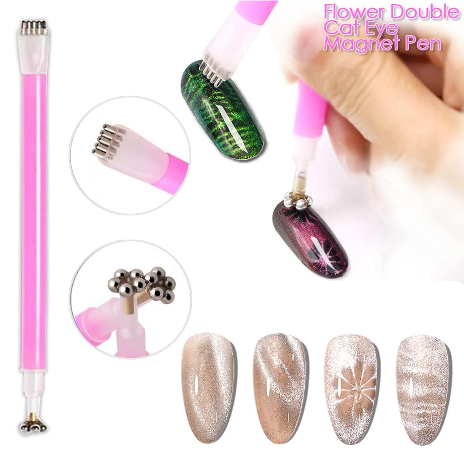 14Pcs Cat Eye Magnet For Nails UV Gel Polish Magnet Pens Stick Nail Art Pen Tool