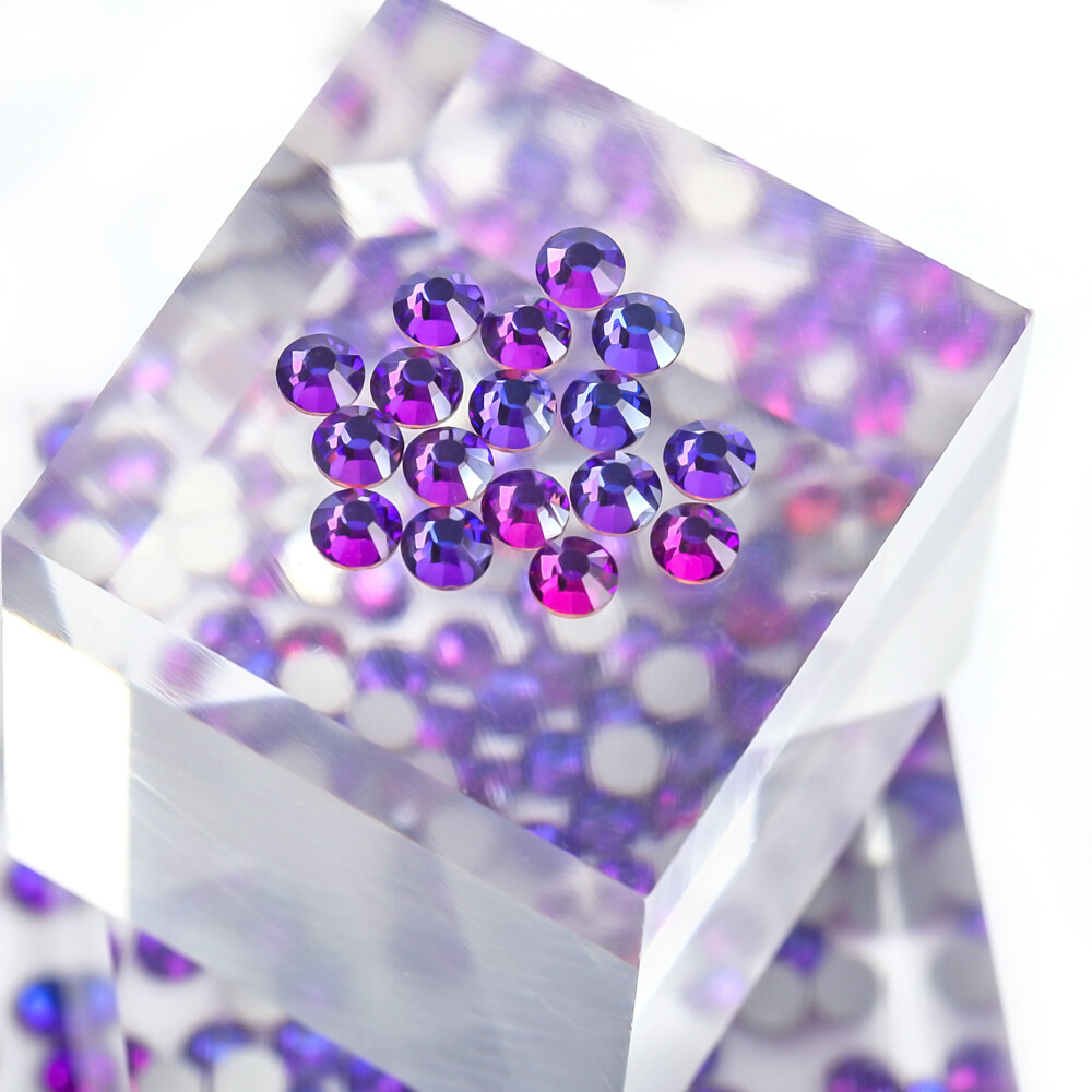 Purple Velvet Crystal Rhinestones Flatback Glass Gems for DIY Crafts Nails Decor