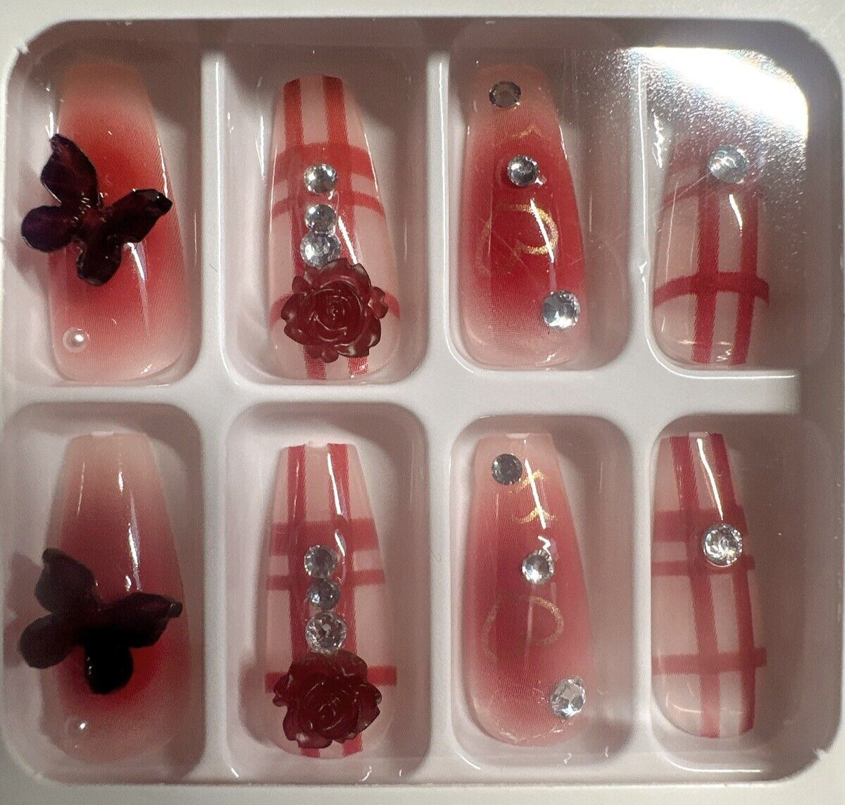 Press on Nails with stone. One Minute Nail tip 24pcs in box