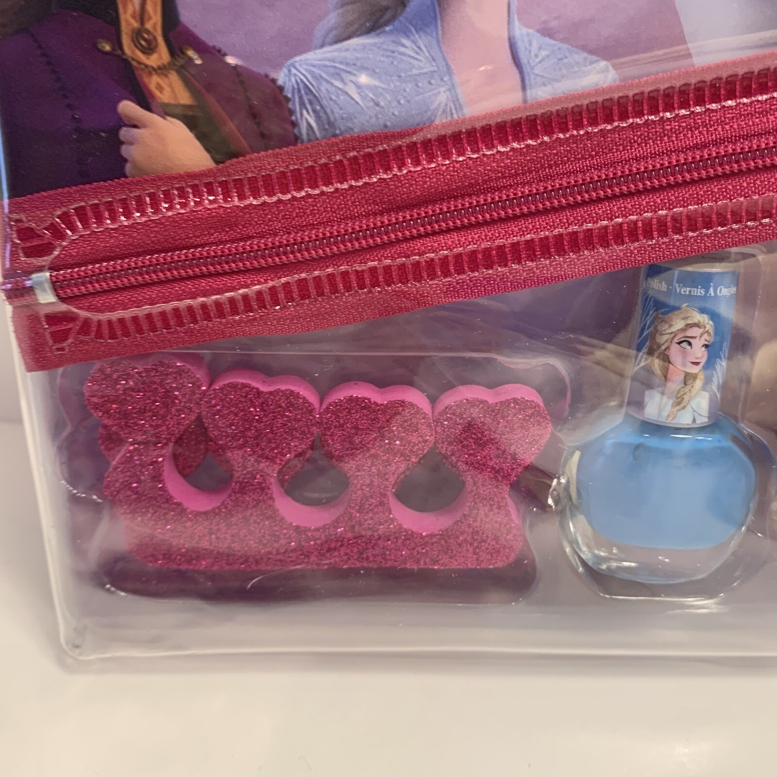 Townley Disney Frozen Non-Toxic Nail Polish Set In Zipper Pouch 8”x6”