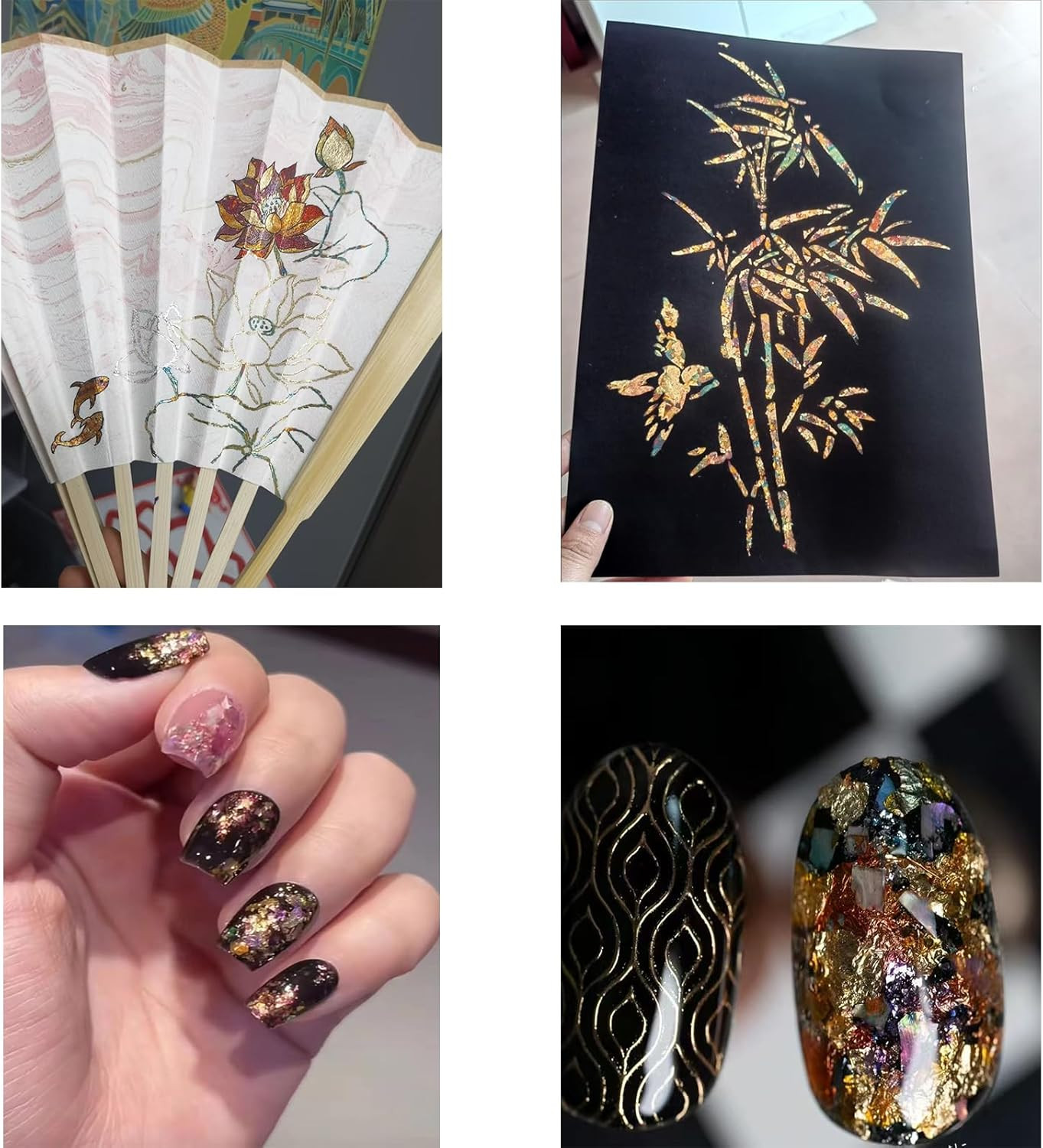 Gilding Flakes Leaf Flakes Gilding Variegated Gold Foils for Art Supplies,Resin,