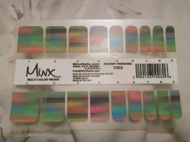 Multi Colour Weave (toes) MINX PROFESSIONAL NAIL WRAPS NEW SALON QUALITY