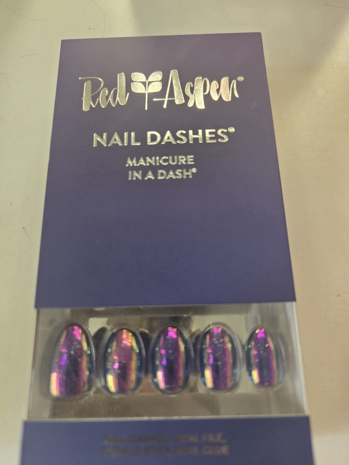 Red Aspen Nail Dashes “Mix A Drink, Mae” Purple Short Almond