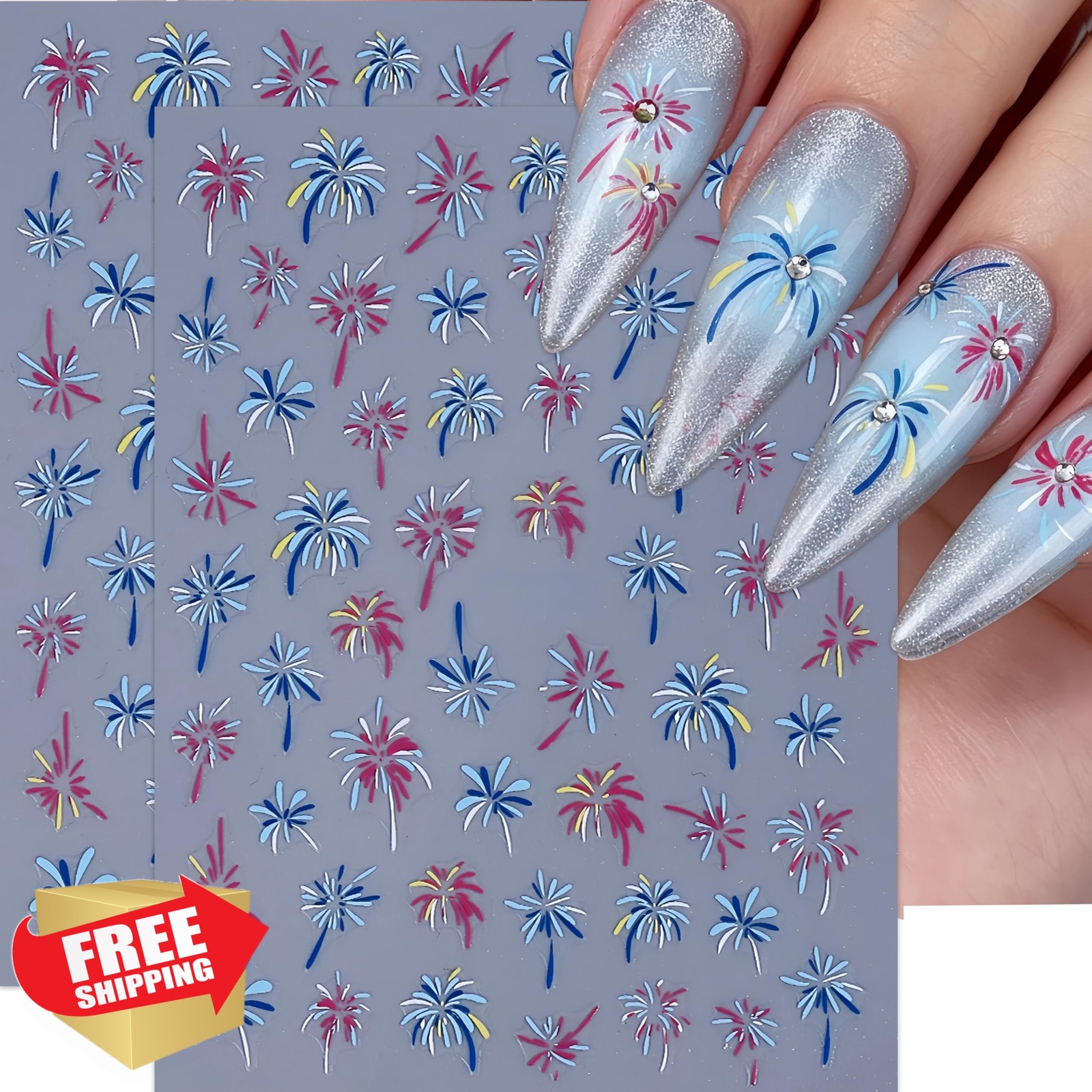 LRyssalia Style11 4th July Firework Nail Stickers