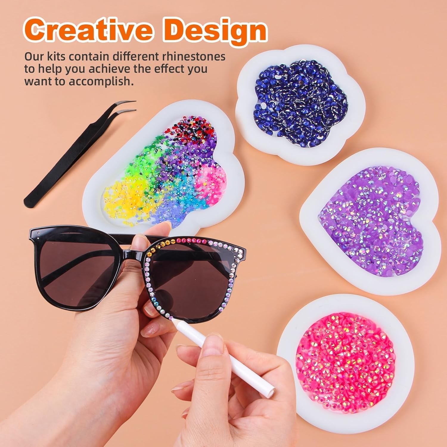 50000Pcs 40 Colors Jelly Resin Rhinestones for Bedazzling Kit, 3mm Multicolor…