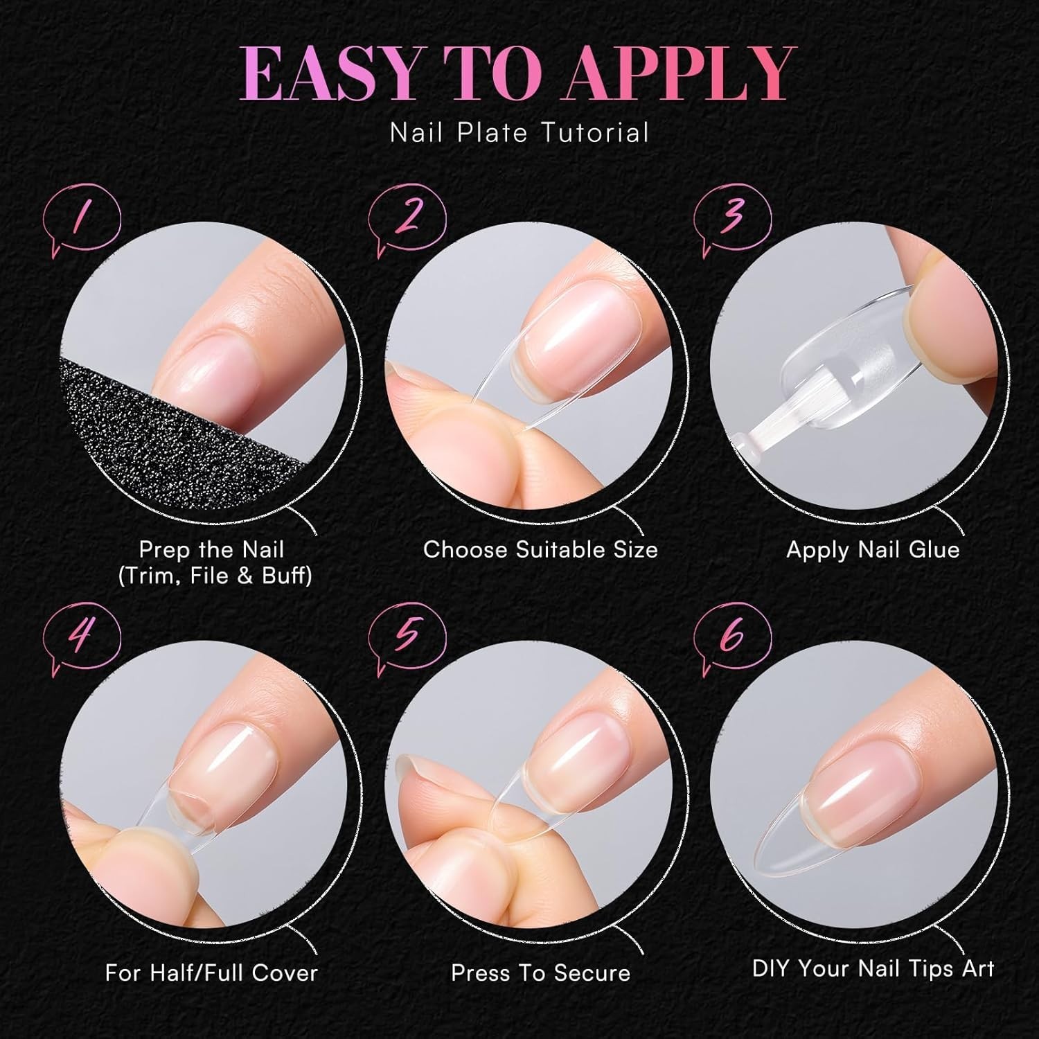Flexible & Elegant Medium Almond Stiletto Nail Tips – 504 PCS Clear Press-Ons