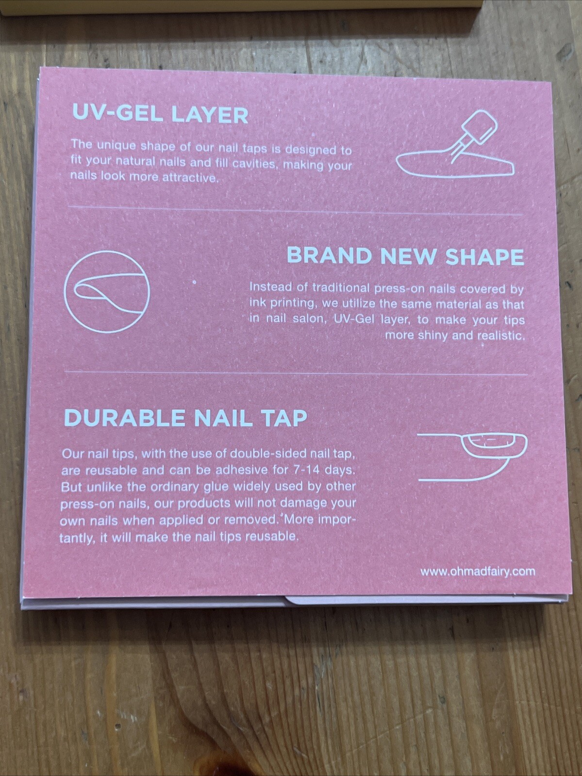 New Mad Fairy Queen’s Gambit Reusable Press On Nails Kit Black White French Tips