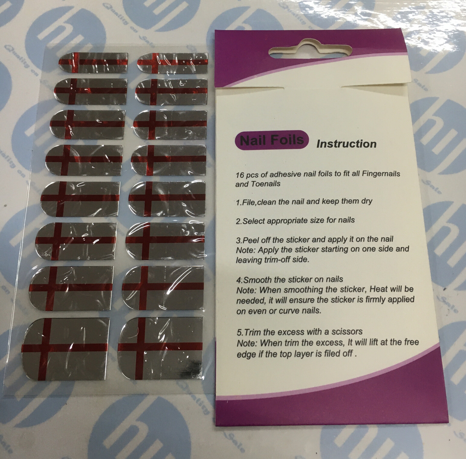 # Nail Foil England flag design 16 Pieces Nail Art *new*