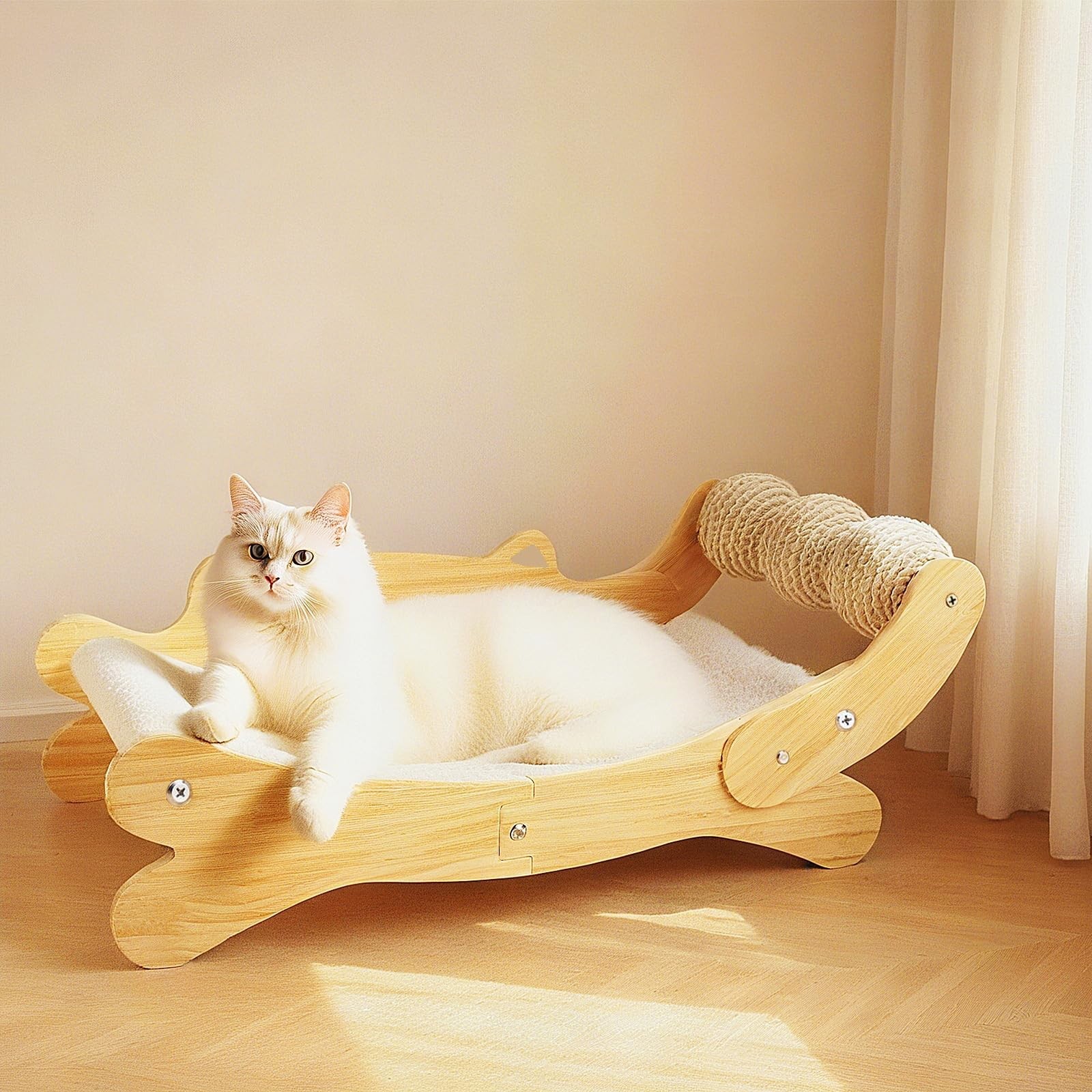 3-in-1 Cat Scratcher Bed for Indoor Cats Sisal Scratcher & Hammock Lounge wit…