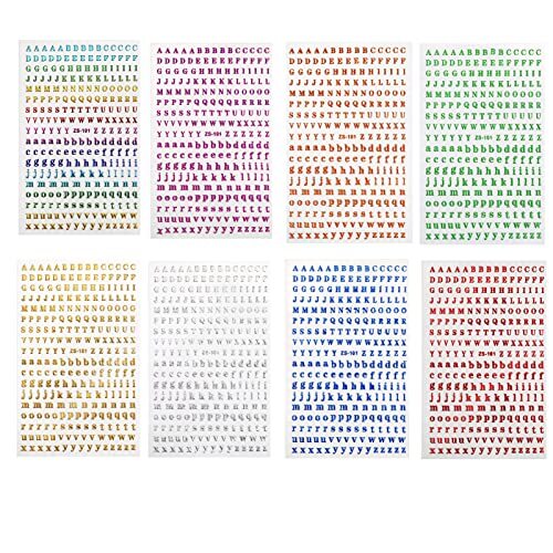 8 Sheets 3mm Alphabet Stickers Mini Capital Lowercase Letter Stickers