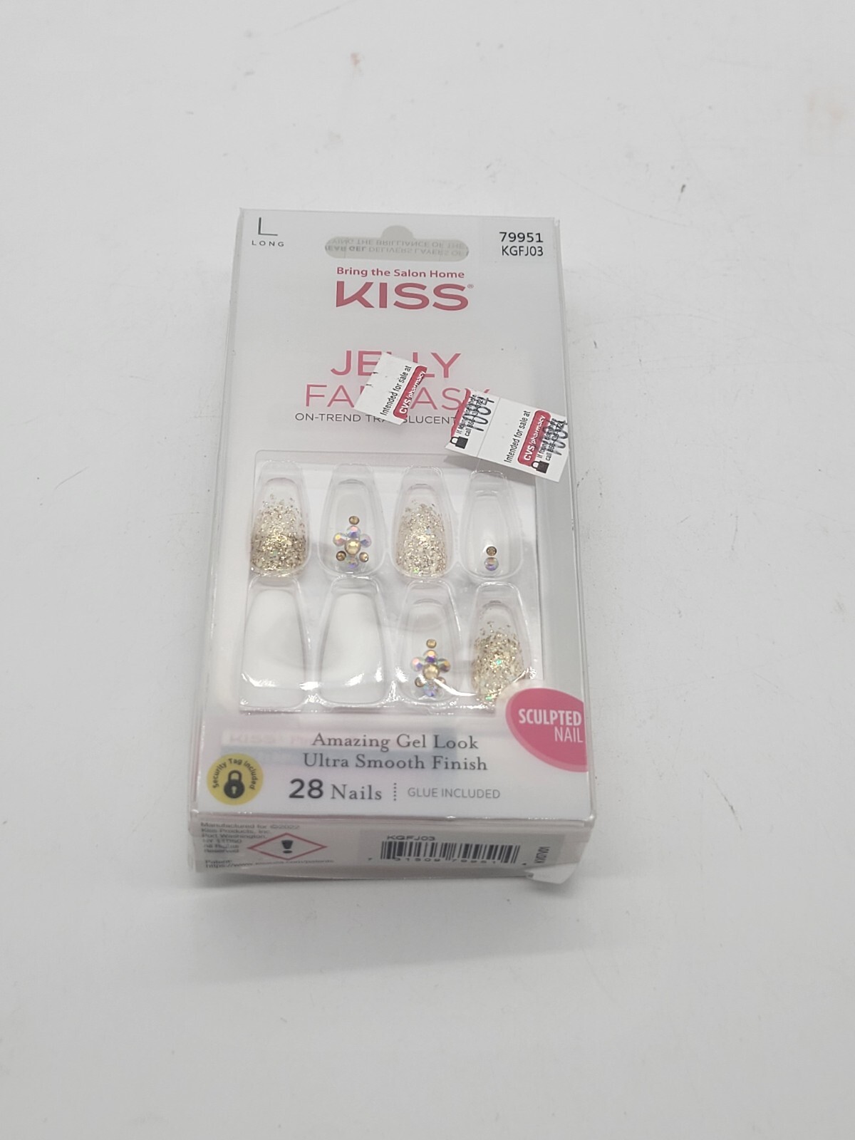 KISS JELLY FANTASY ON-TREND TRANSLUCENT LONG GEL LOOK 79951 28 NAILS