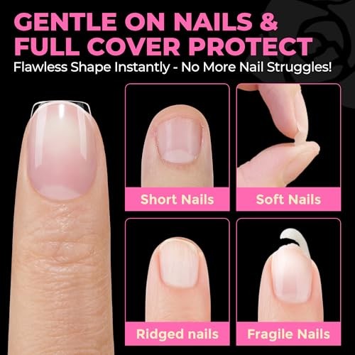 Short Square Nail Tips 504PCS Pre Etched Extra Short Soft Gel Fake Squoval XS