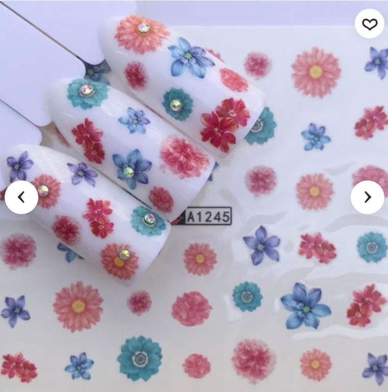 Flower, Floral Nail Art Water Decals DIY Nail (Group 7)