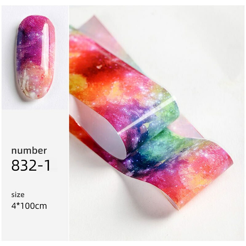 Galaxy Sheet Nail Art Transfer Decals Stickers UV Lace Manicure Decoration DIY