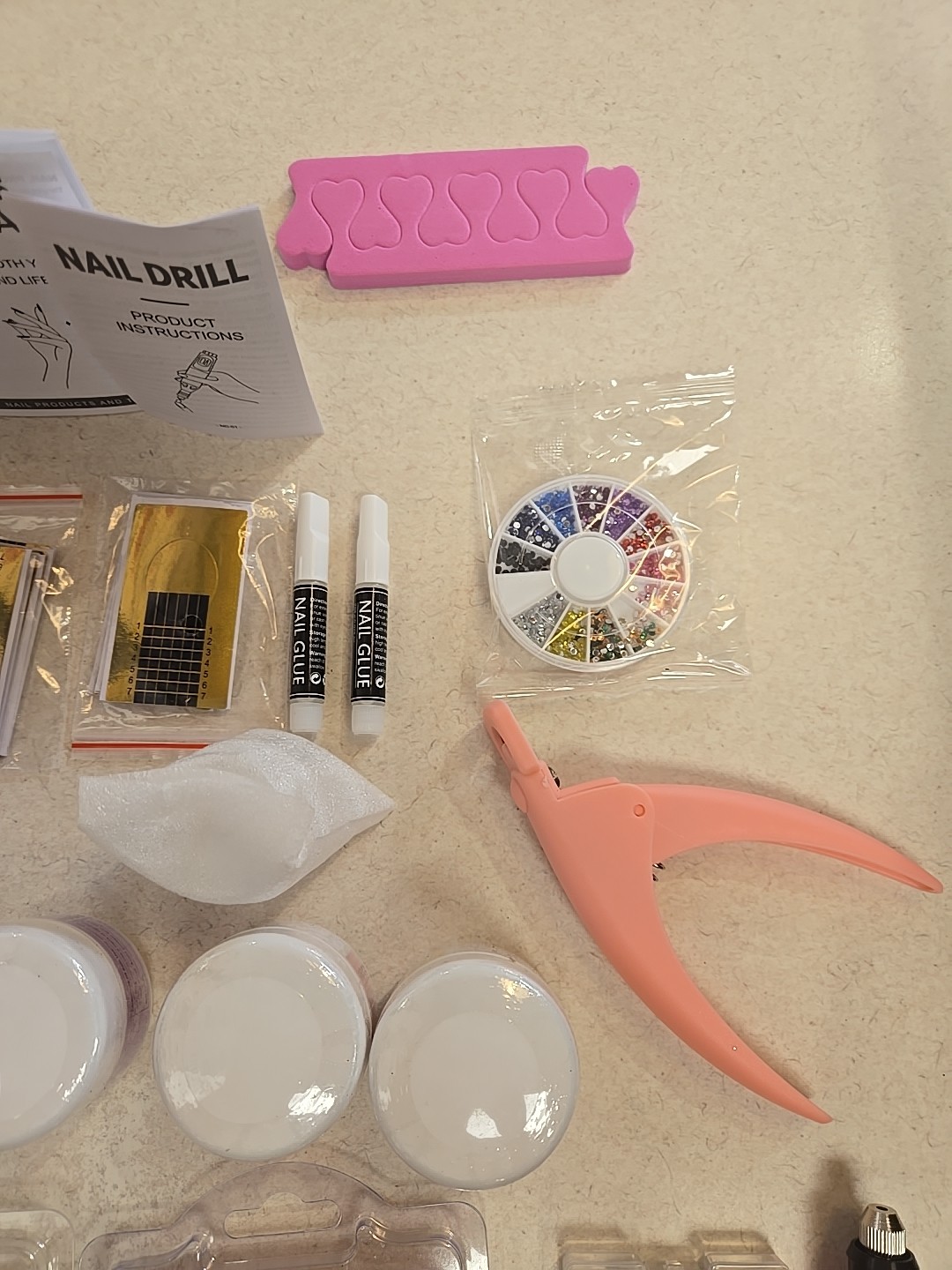Coscelia Acrylic Nail Kit for Beginners with Drill and UV Light New!!