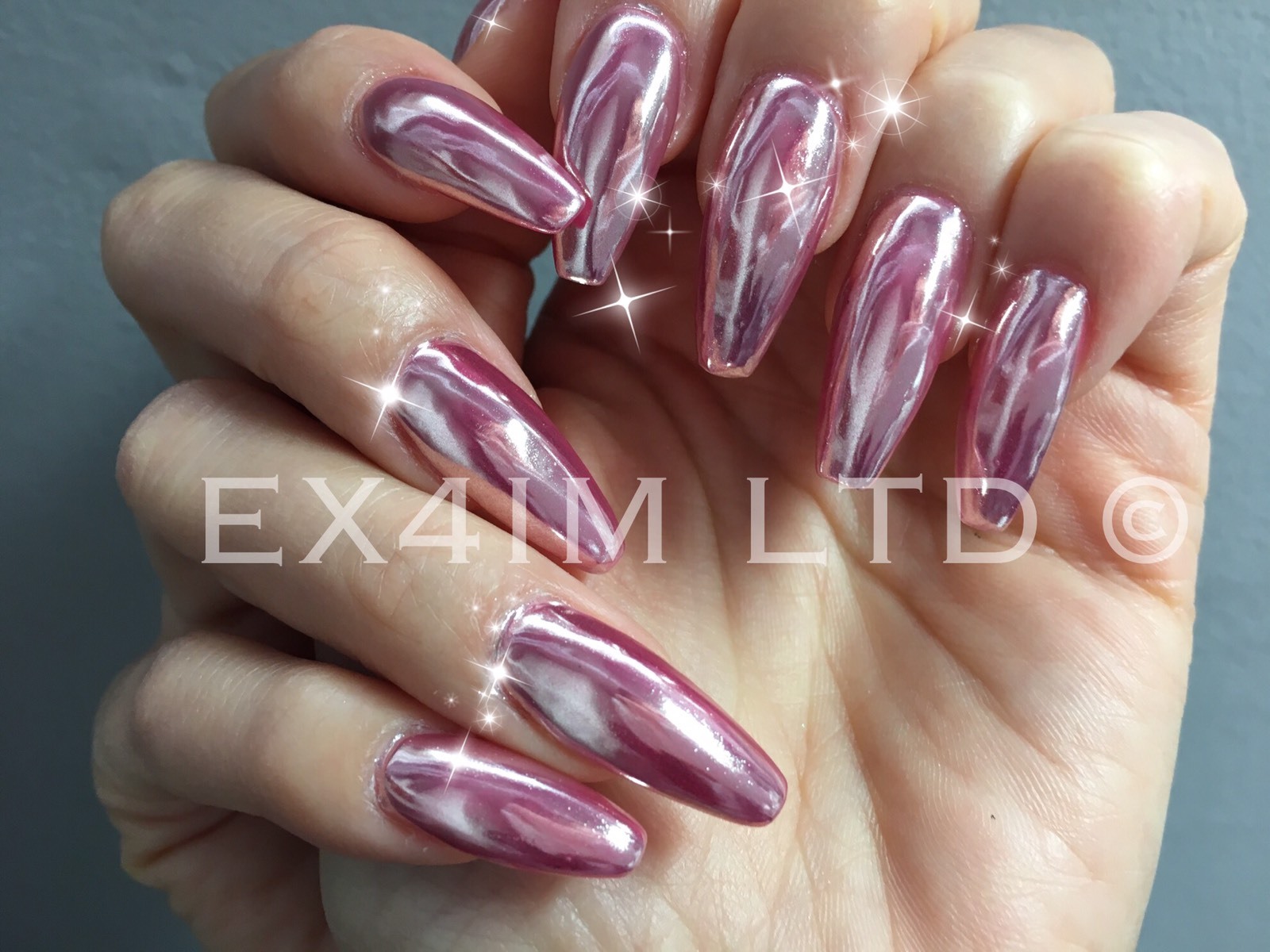 ROSE GOLD NAILS CHROME POWDER Mirror Effect Trendy Nail (R)
