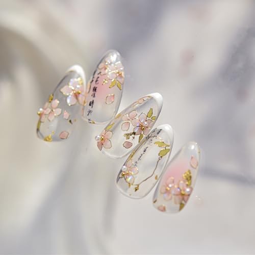 Spring Summer Nail Stickers 5D Embossed Pink Flower Nail Art Stickers15