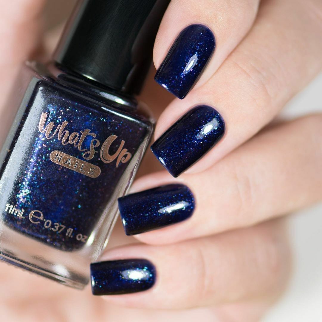 Squid Escape Regular Polish (Dark Blue Crelly w/ Multicolored Iridescent Flakie)
