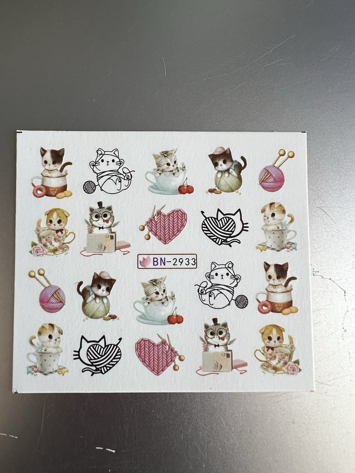 Cute Cat Nail Stickers Lovely Cat Nail Art 12 Pieces