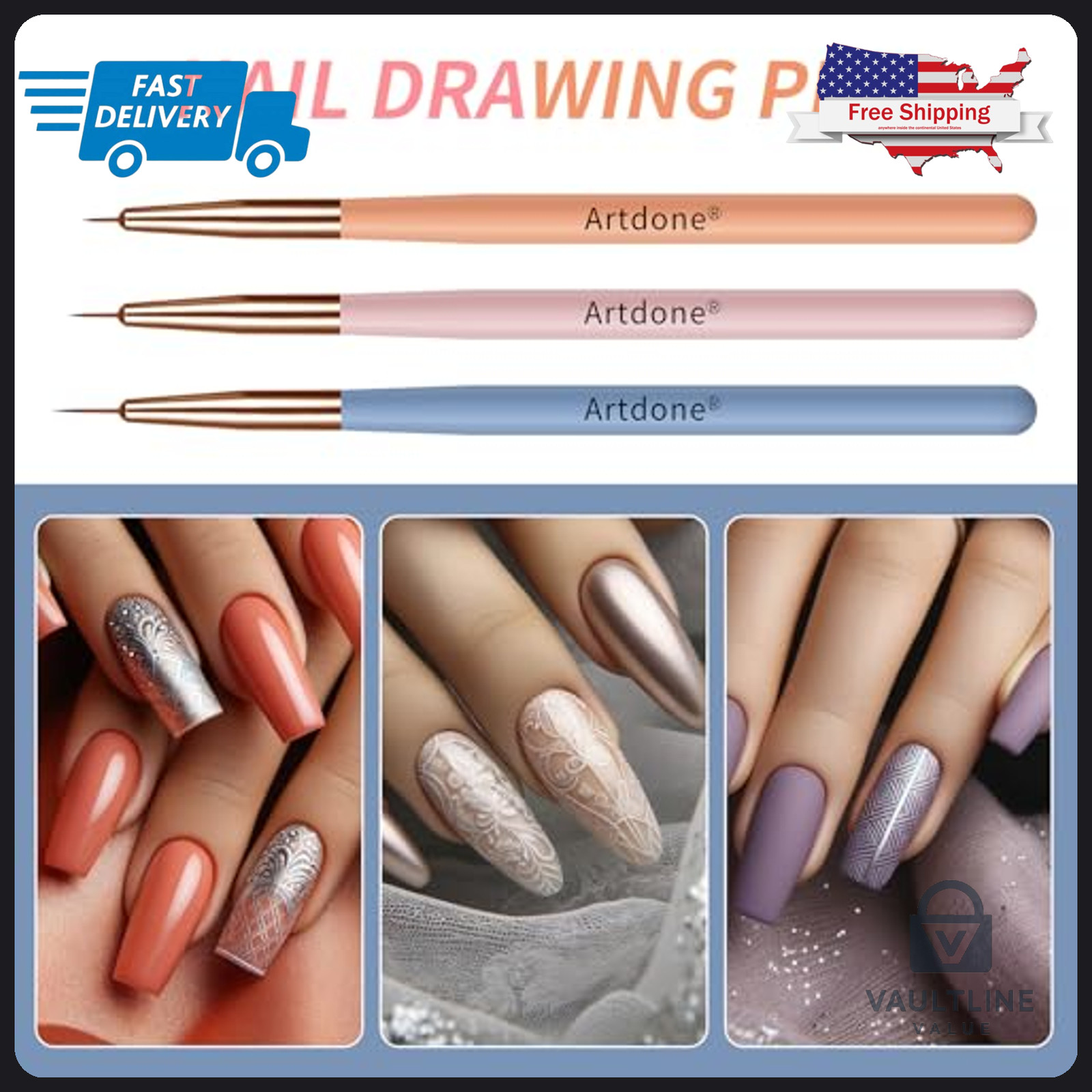 12 Piece Artdone Nail Art Brush and Dotting Tool Set for Manicure Design