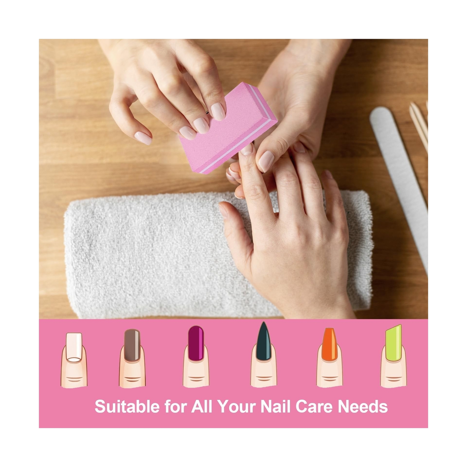 Nail Buffers (60 Pack), Buffer Block Nail File for Acrylic Nails and Natural …