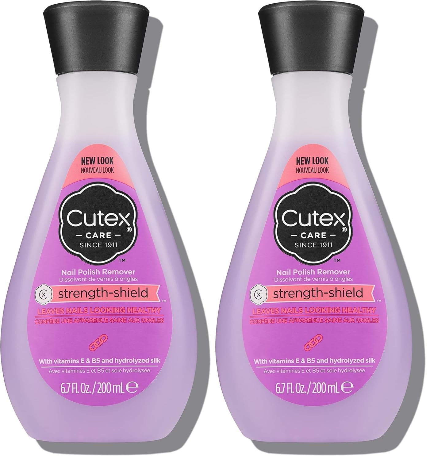 Cutex Nail Polish Remover, Strength Shield, Leaves 6.7 Fl Oz (Pack of 2)