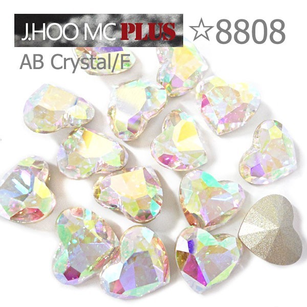 J.HOO Crystal 8808 Heart V-Cut Fancy Rhinestones 10x9mm Nail Art (6pcs)