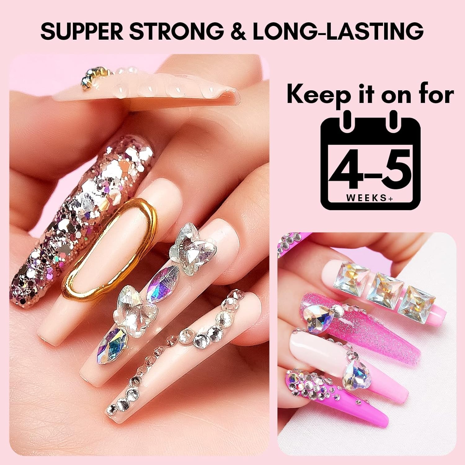 No Wipe Rhinestone Glue Gel – 30G Non-Toxic Nail Adhesive for Stunning Art