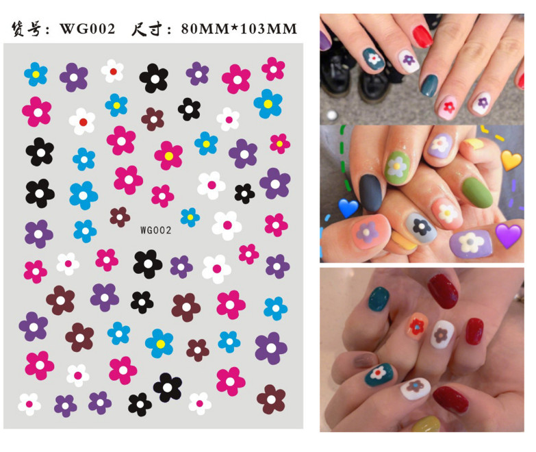 Waterproof Colorful Florals Fruit Mermaid Flower 3D Nail Art Sticker Decal NH4